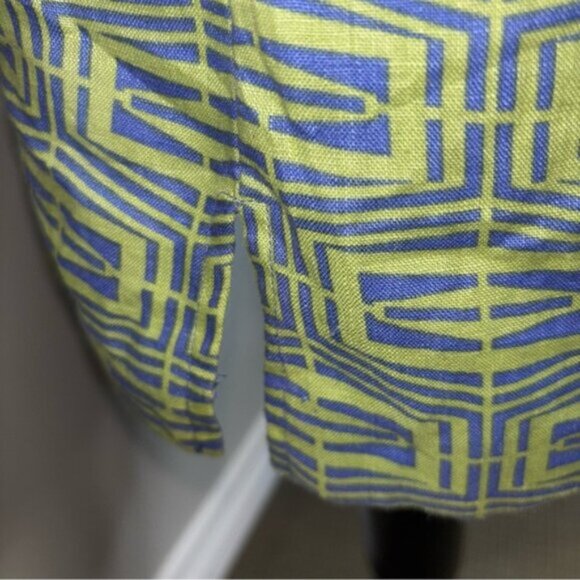 Metro Style Women’s 12 Knee Length Dress Abstract Sleeveless Blue Green - Picture 9 of 11